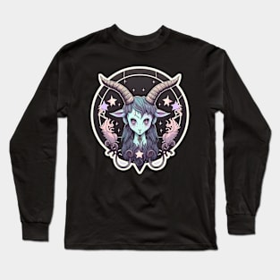 Pastel goth cute baphomet Long Sleeve T-Shirt